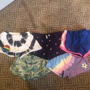 Lot of Girls Shorts Size 8-10 Tie dye, Camo